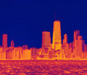 heat map of the Chicago skyline